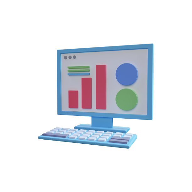 3D计算机插图孤立在白色。孤立的3D计算机插图。3d数字营销概念与图形和电脑图片下载