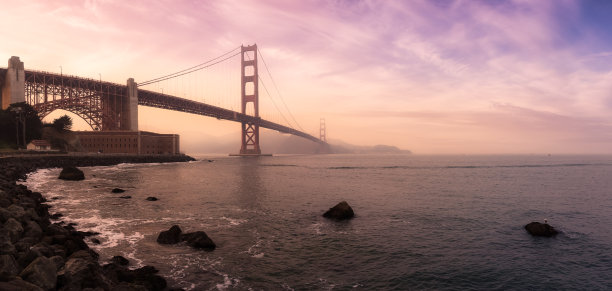 金门大桥位于太平洋西海岸。图片下载