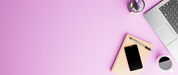 3 d演示。俯视图办公桌办公桌照片的工作空间。3 d渲染。图片下载