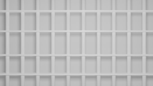 白色监狱酒吧正面视图图片下载