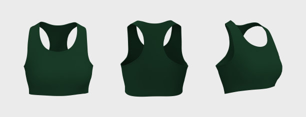 女性运动胸罩模型的正面和侧面的观点图片下载