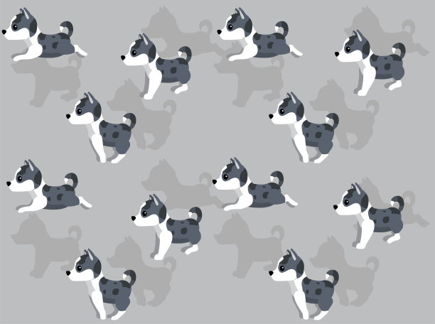 动物动画狗库利卡通矢量无缝壁纸图片下载