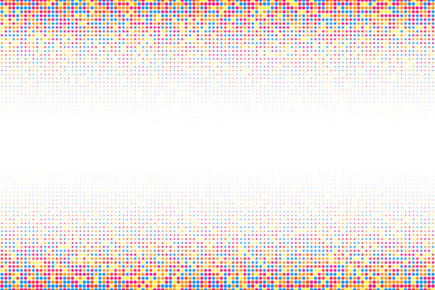 彩色的框架。在白色背景上的半色调纹理。图片下载