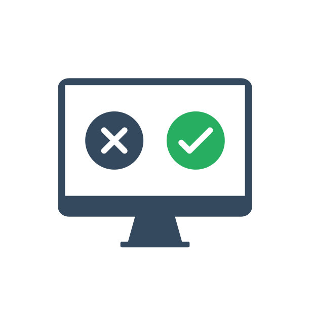 电脑显示与选定的绿色批准选项或正面反馈图片下载