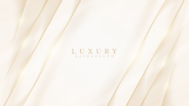 金色线对角线在豪华抽象浅棕色背景上闪耀。矢量插图。图片下载