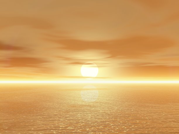 梦幻海洋日落景观图片下载