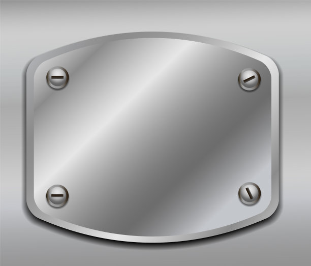闪亮的金属板隔离在金属背景上图片下载