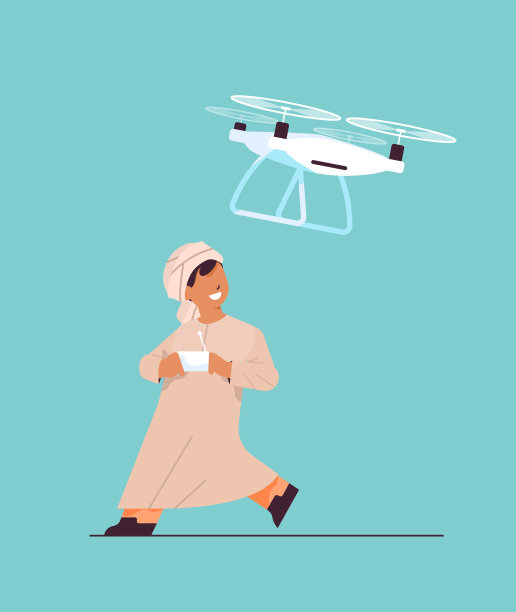 阿拉伯学生控制无人机与无线遥控器微笑的男孩有乐趣图片下载