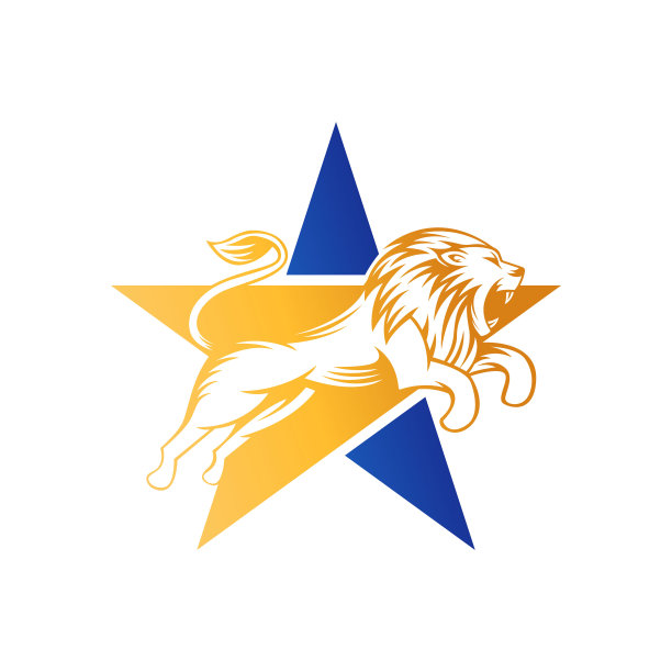 摘要狮子星标识设计矢量模板。狮子与星形标志的设计理念。狮子头与星标志矢量设计模板，为企业，品牌，公司，网站，符号，企业图片下载