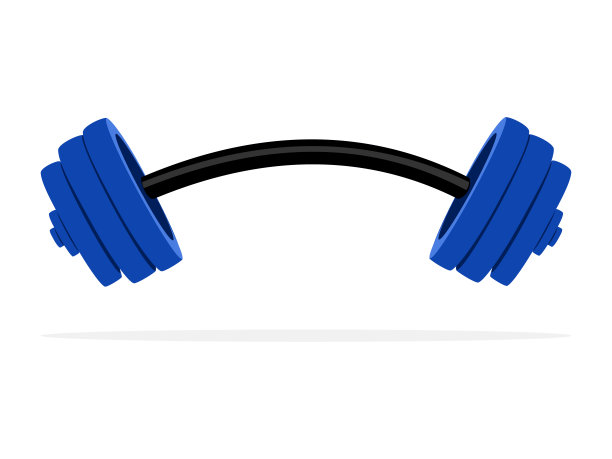 杠铃图标孤立在白色背景上。健身房的标志。健身和运动中心。插图图片下载