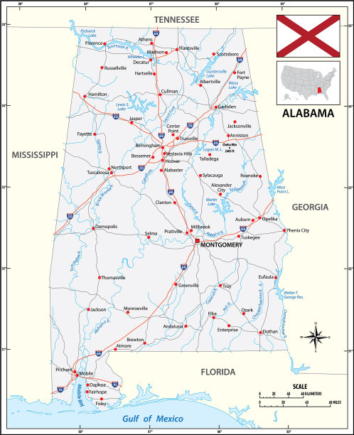 美国阿拉巴马州的地图图片下载