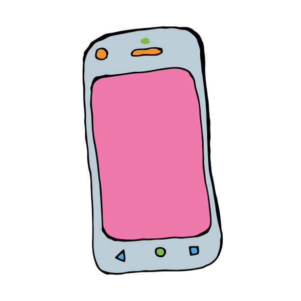 用墨水和钢笔画的现代电话图片下载