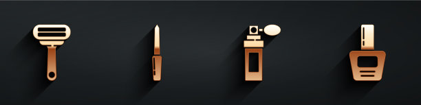 设置刮胡刀、指甲锉、香水和指甲图片下载