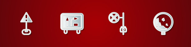 在三角形道路交通中设置感叹号图片下载