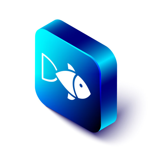 等距鱼图标孤立在白色背景图片下载