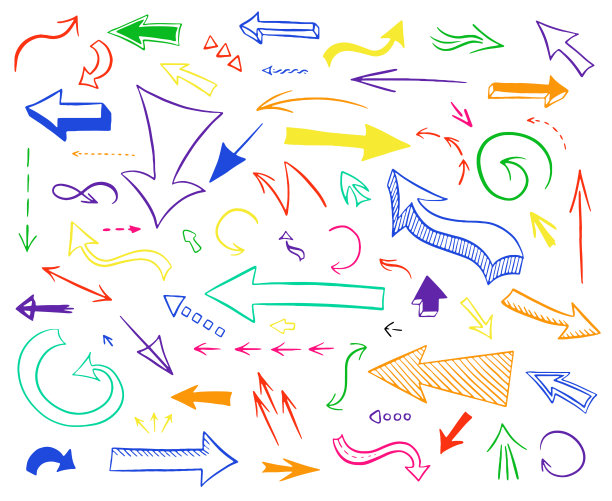 矢量箭头手绘集图片下载