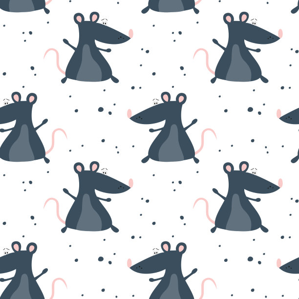 可爱的老鼠无缝图案图片下载