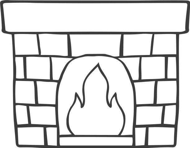 涂鸦式的壁炉图片下载