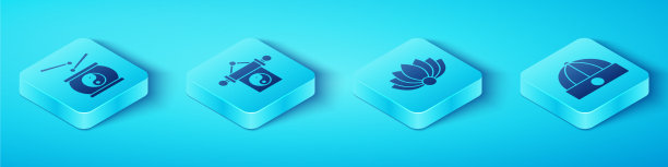 设置等距中国鼓阴阳中国帽图片下载