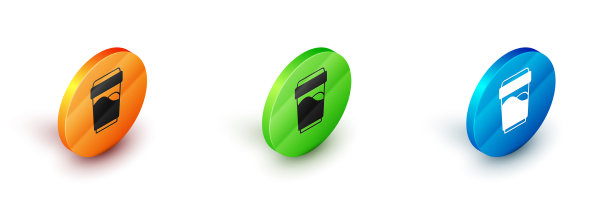 等距玻璃与水图标孤立在白色图片下载