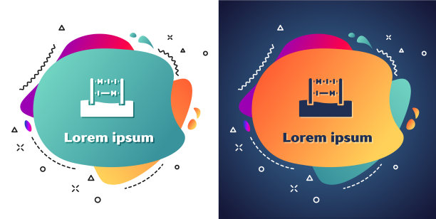 白色算盘图标隔离在白色和蓝色图片下载