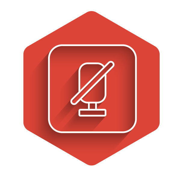 白线静音麦克风图标隔离与长图片下载