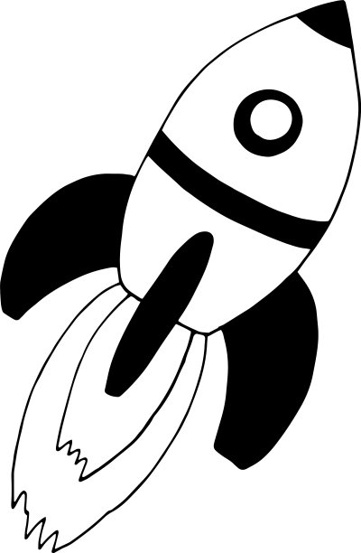 火箭图标手绘贴纸海报卡图片下载