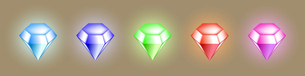 3d设置明亮发光的珍贵珠宝彩色图片下载