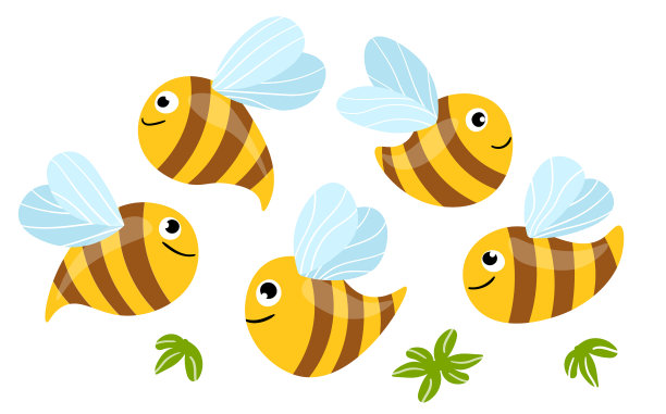 设定卡通蜜蜂吉祥物小蜜蜂飞行图片下载