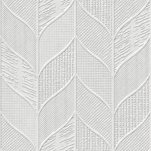 石膏墙无缝纹理与树叶图案，墙模板，拼接图案，3d插图图片下载