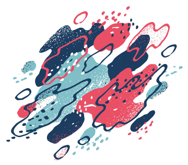 手绘艺术抽象形状构成图片下载