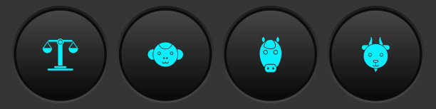 设定天秤座十二生肖猴马和白羊座的图标图片下载