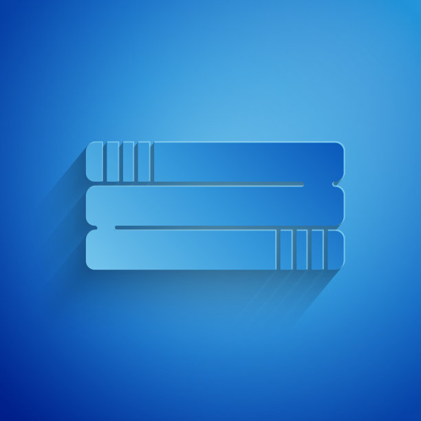 剪纸毛巾堆栈图标孤立在蓝色图片下载