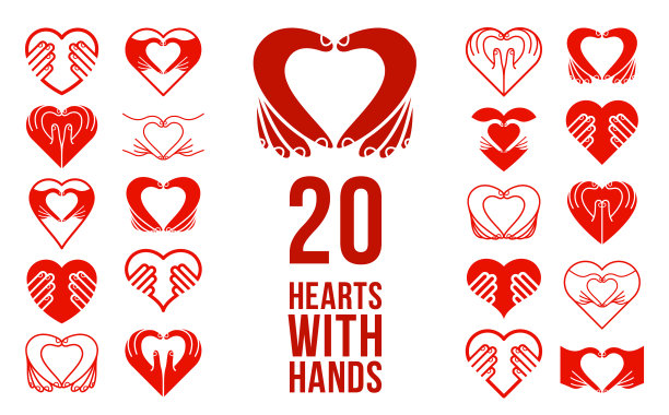 心与手的标志或图标设置心手图片下载