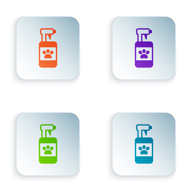 颜色宠物洗发水图标孤立在白色图片下载