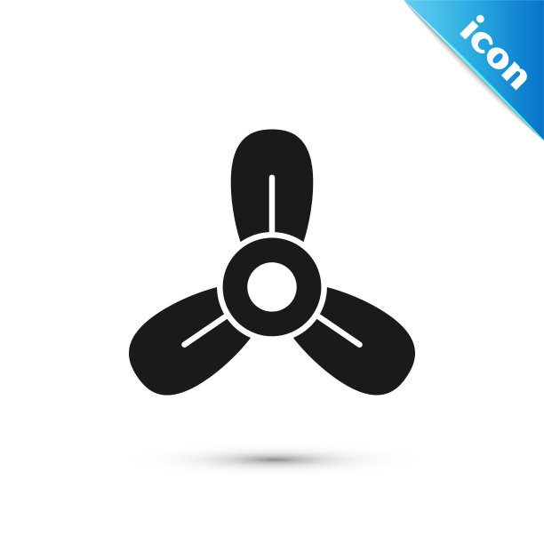 灰色船螺旋桨涡轮图标孤立图片下载