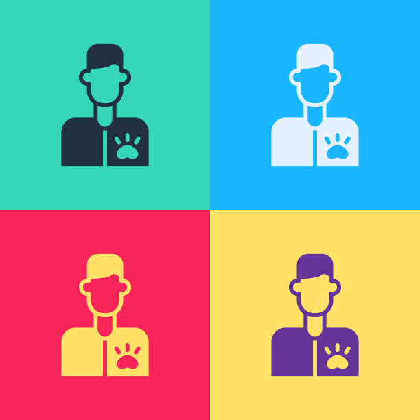 流行艺术兽医的图标孤立的颜色图片下载