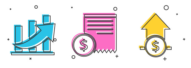 设财政增长和硬币纸检查和图片下载