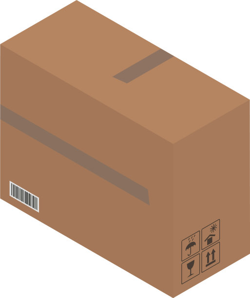 硬纸板棕色盒子，板条箱，三维等距盒子图片下载