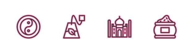 集阴阳泰姬陵和印度茶包线图片下载