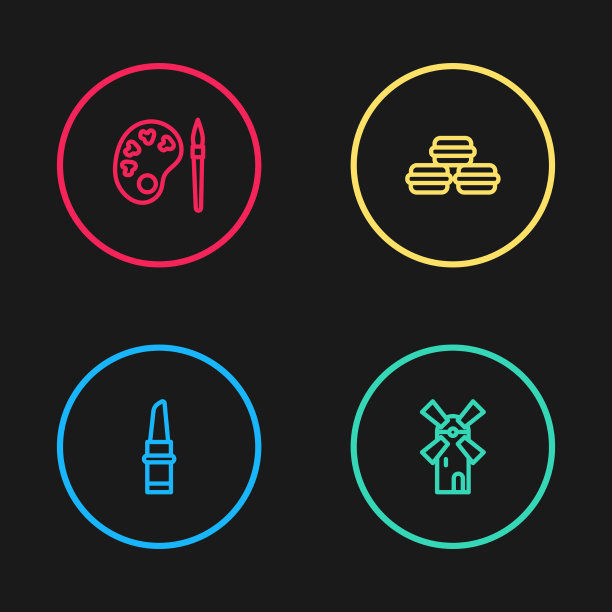 设定线口红风车马卡龙饼干和图片下载