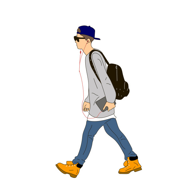 一个穿蓝色牛仔裤和灰色运动衫的人图片下载