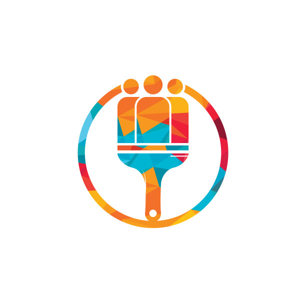 油漆刷和人物图标设计图片下载