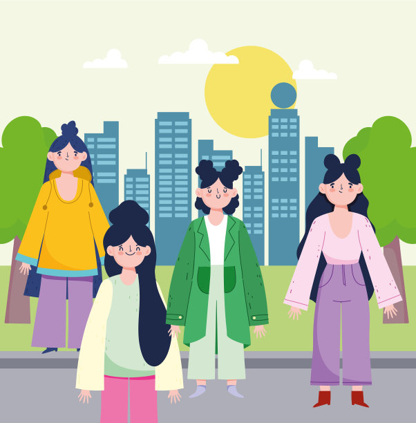 女人站在街图片下载