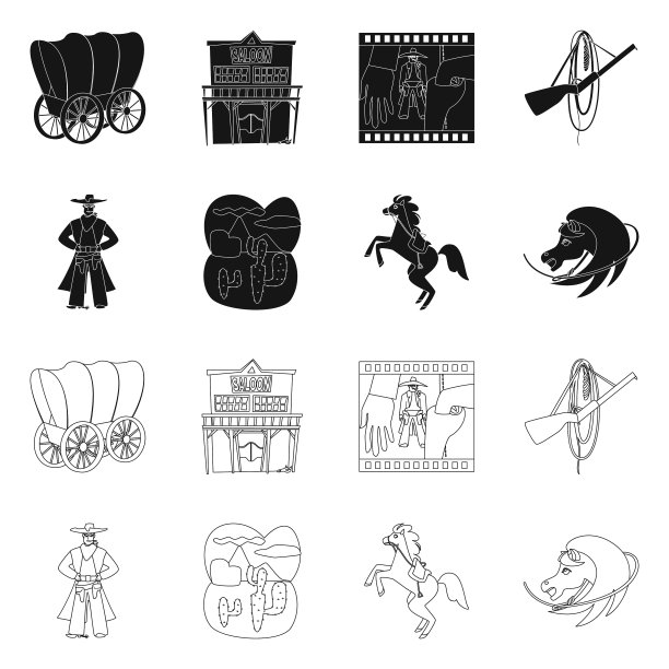 德克萨斯和历史图标集图片下载