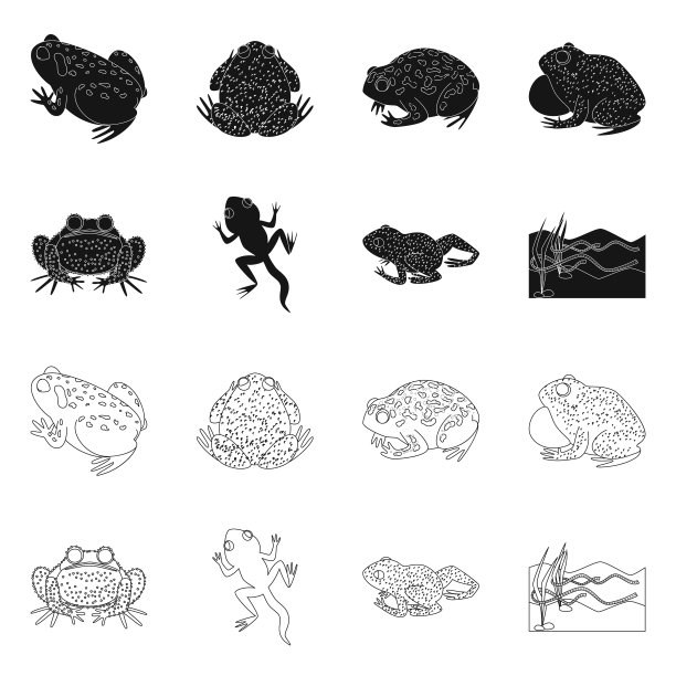设计野生动物和沼泽标志集图片下载