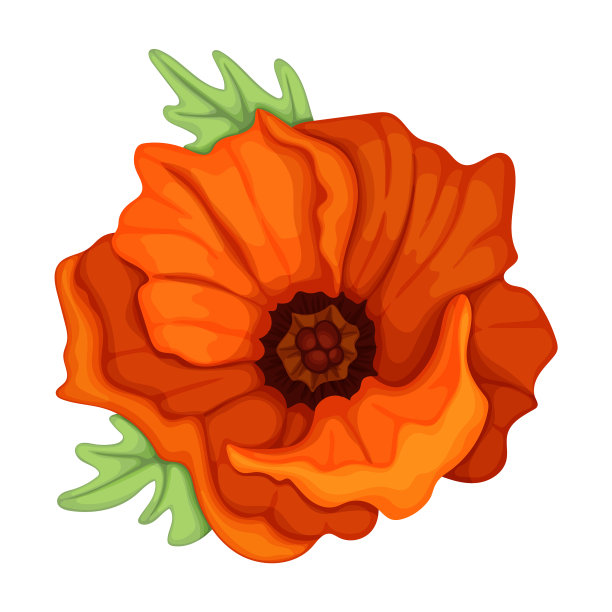 罂粟花卡通图标图片下载