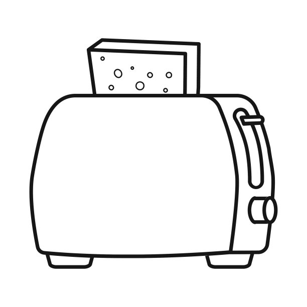 孤立的物体烤面包机和吐司图标web图片下载