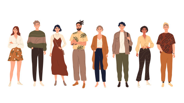 群站立的年轻人图片下载