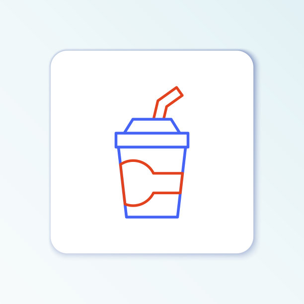 用吸管和水在纸杯上划线图片下载